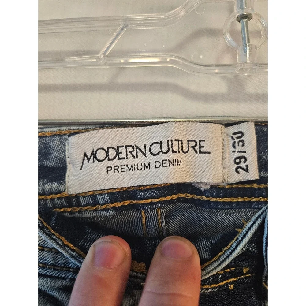 Modern Culture Mens Skinny Acid Wash Blue Stretch Denim Jeans 29x30 RN157550